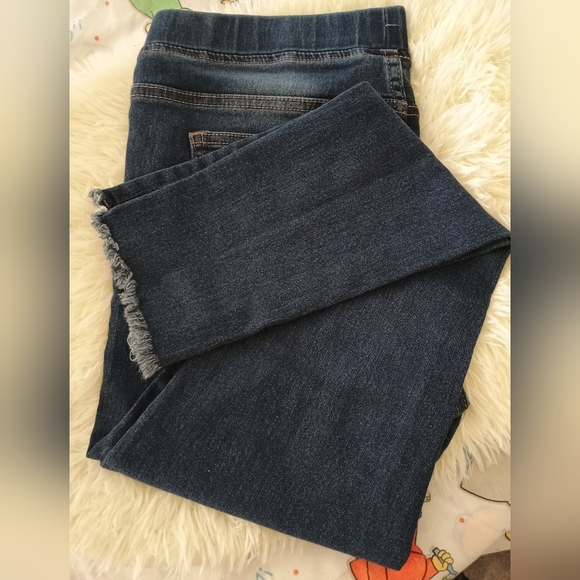 Lovesweet Denim Jegging Distressed Dark Blue Jeans, Women's Size L - Picture 3 of 10